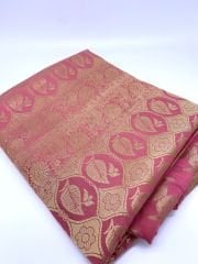 Pembe Saree / Sari - Nepal'den ithal 8 metre kumaş (Hint kadınlarının geleneksel kıyafeti)
