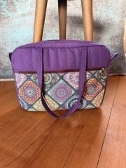 Mandala Desenli, Uzun ve Kısa Askılı Mori Lap Top Çantası ( 38*28 cm) (Süngerli, Bol Cepli)