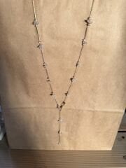 Pembe Kuvars Doğal Taşlı Zincir Kolye