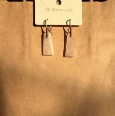 Pembe Kuvars Doğal Taş Küpe- Faset Kesim